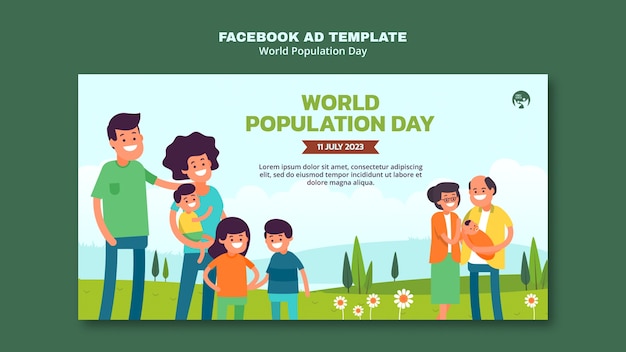 Flat design world population day template