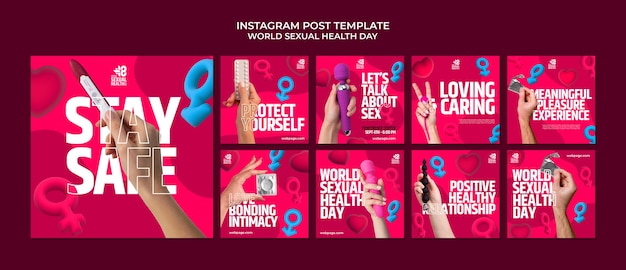 PSD flat design world sexual health day template