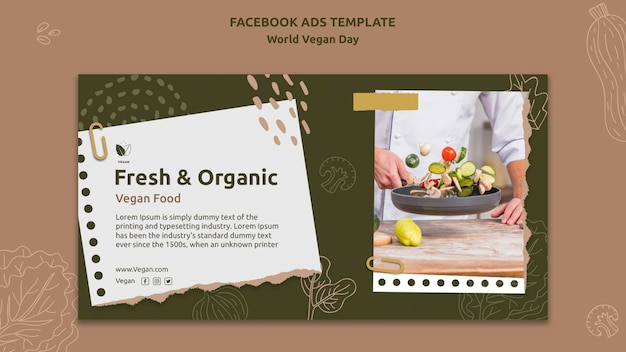 평면 디자인 세계 채식주의의 날 템플릿