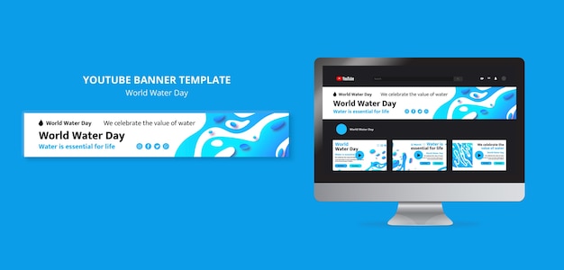 Flat design world water day template