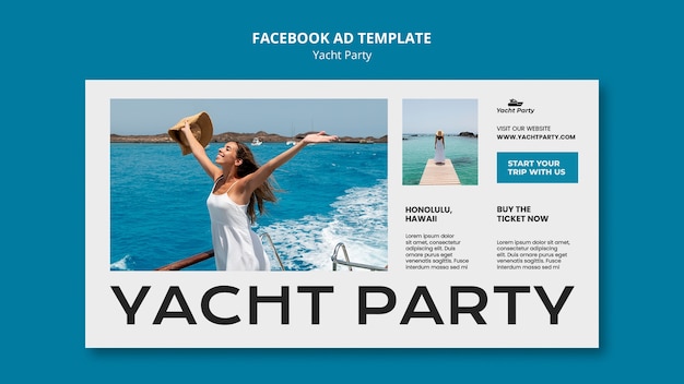 PSD flat design yacht party template