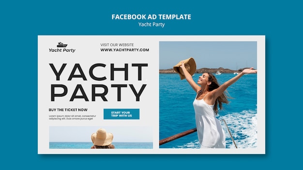PSD flat design yacht party template