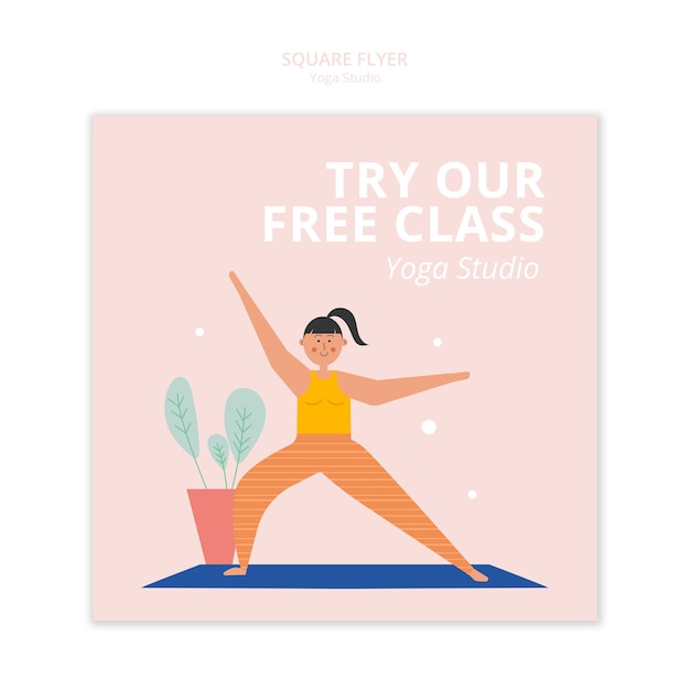 PSD flat design yoga studio template