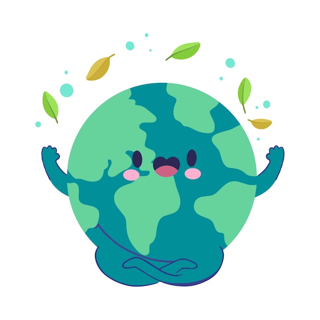 PSD flat earth planet illustration