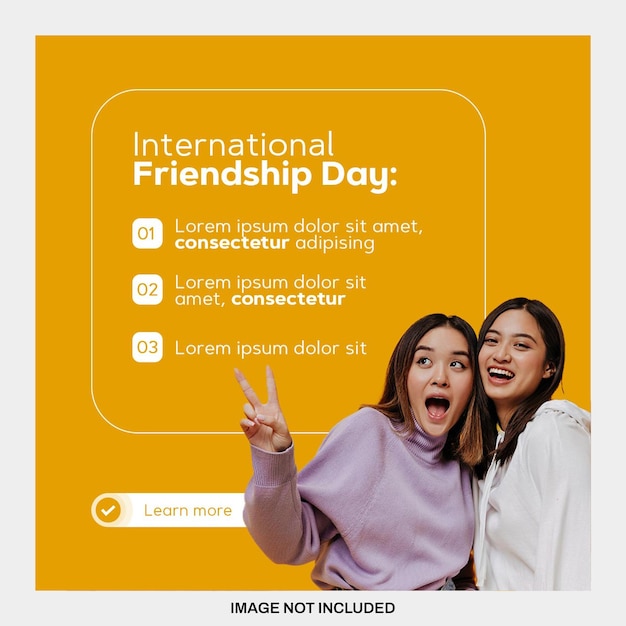 Flat free design friendship day poster template