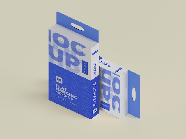 Flat hanging box mockup