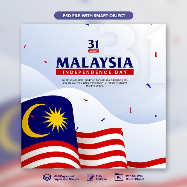 flat illustration for malaysia day celebration