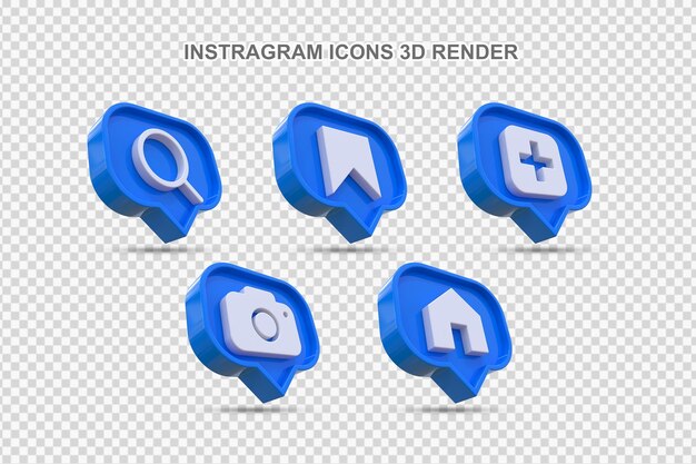 Flat instagram icons and notifications set