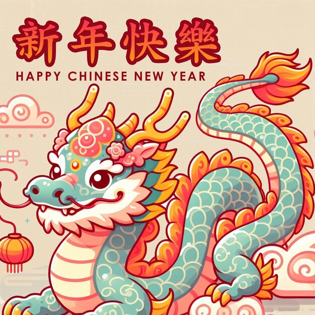 PSD flat instagram posts collection for chinese new year festival