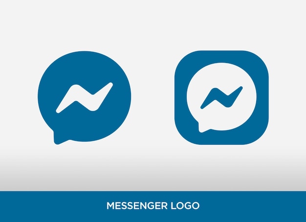 PSD logo messenger piatto isolato con cornice