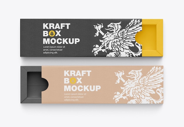 Flat kraft box mockup