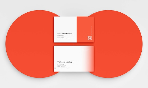 PSD flat lay of business card mock-up