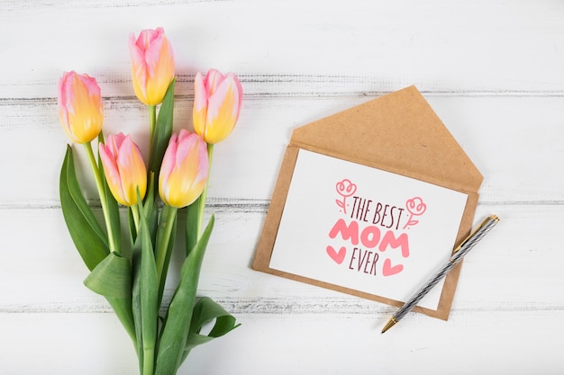 Mockup di carte piatte per pasqua