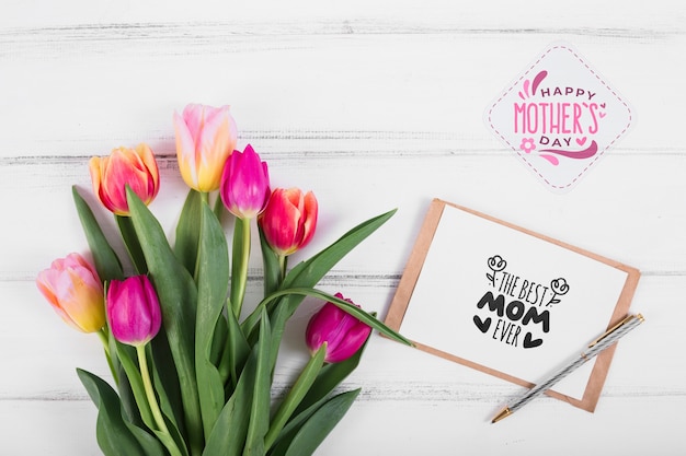 PSD mockup di carte piatte per pasqua