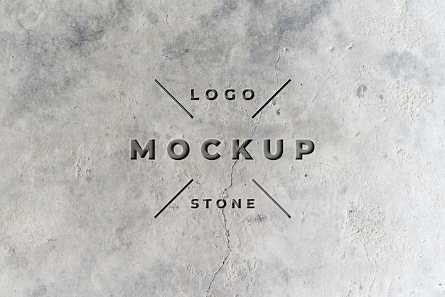 PSD mockup di logo in cemento piatto