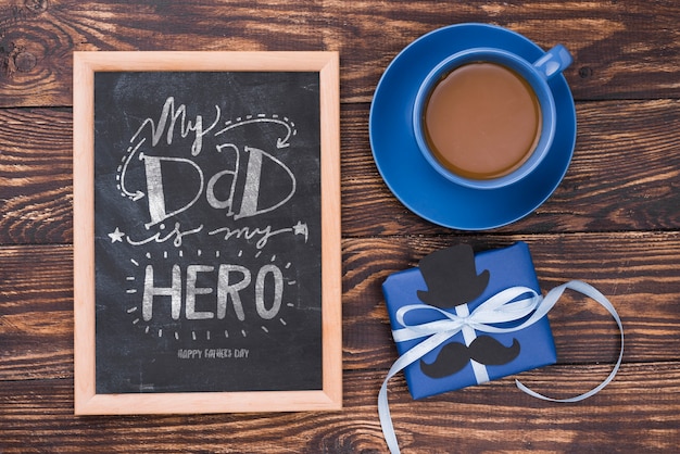 Flat lay of father's day concept mock-up