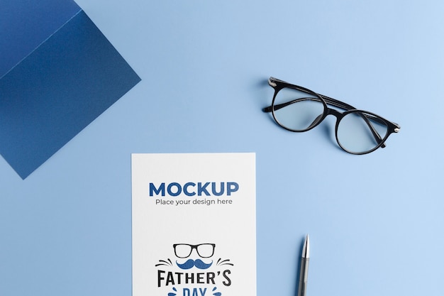 Flat lay of father's day preparation