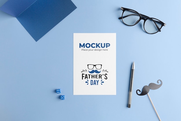 flat lay of father's day preparation