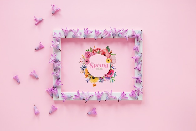 flat lay frame mockup for spring