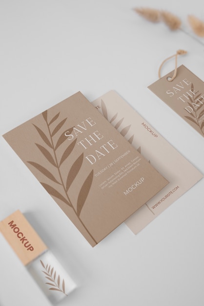 Flat lay of greeting mockup