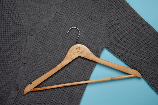 Flat lay hanger and shirt