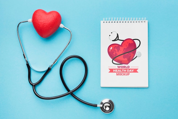 flat lay health day mock-up