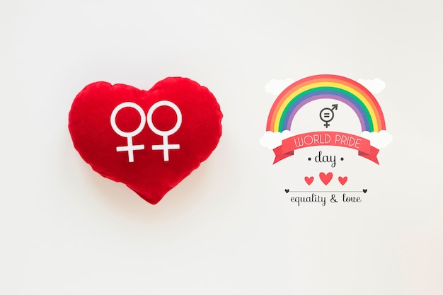 Плоская композиция LGBT гордости с Copyspace