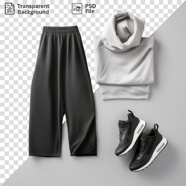 PSD Плоская мужская одежда с изолированным капюшоном и кроссовки для коммерческого использования