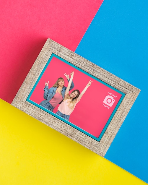 PSD flat lay of picture frame