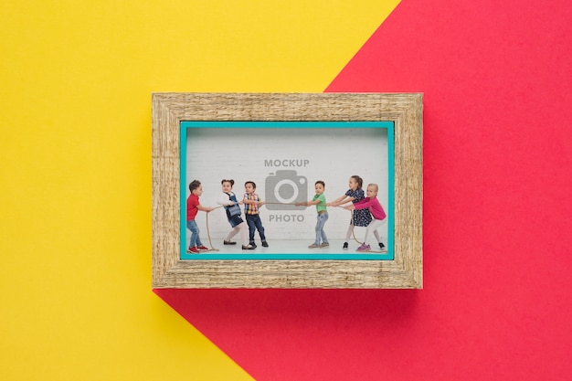 Flat lay of plain picture frame