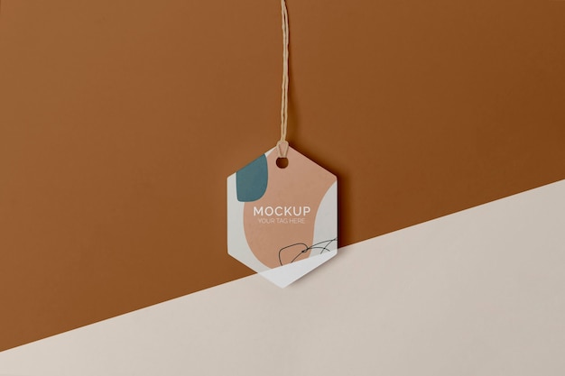 PSD flat lay product tag mock-up