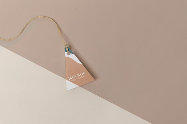 PSD flat lay product tag mock-up