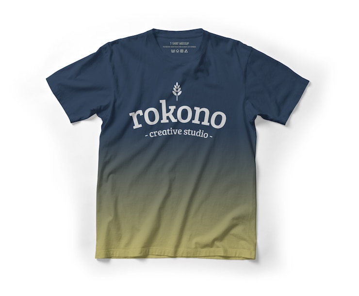 PSD リアルなtシャツモックアップのフラットレイアウト