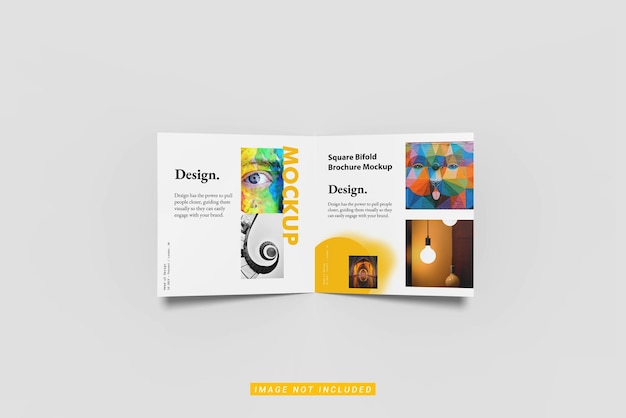 Mockup di brochure bifold piatta e quadrata