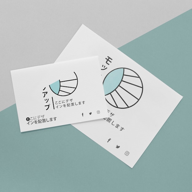 PSD flat lay stationery documents with logo mock-up