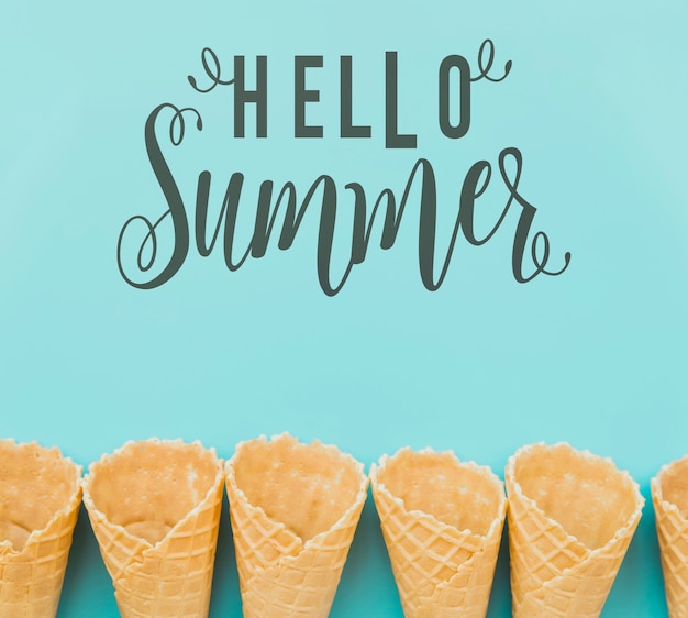 PSD flat lay summer background with copyspace