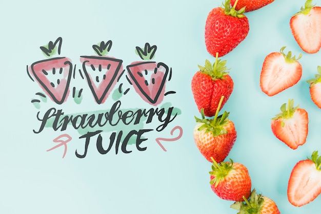 flat lay summer background with exotic fruits