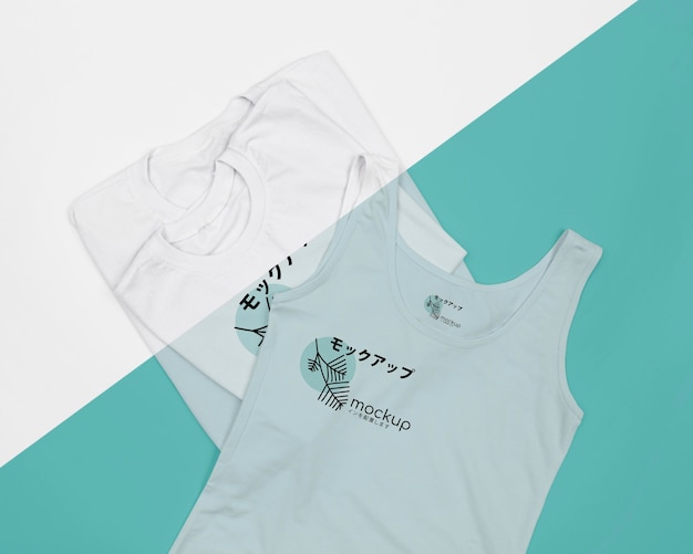 Flat lay of t-shirt concept mock-up