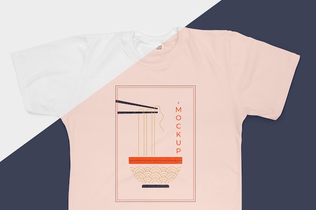 PSD flat lay of t-shirt concept mock-up