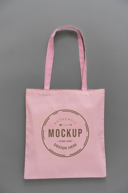 PSD flat lay of tote bag mockup