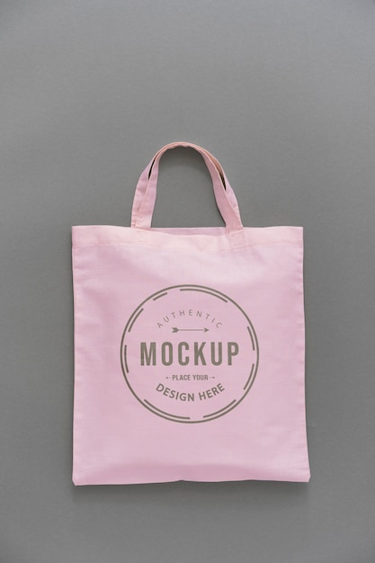 Flat lay of tote bag mockup