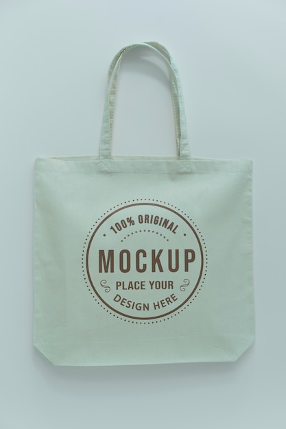 Premium PSD | Flat lay of tote bag mockup