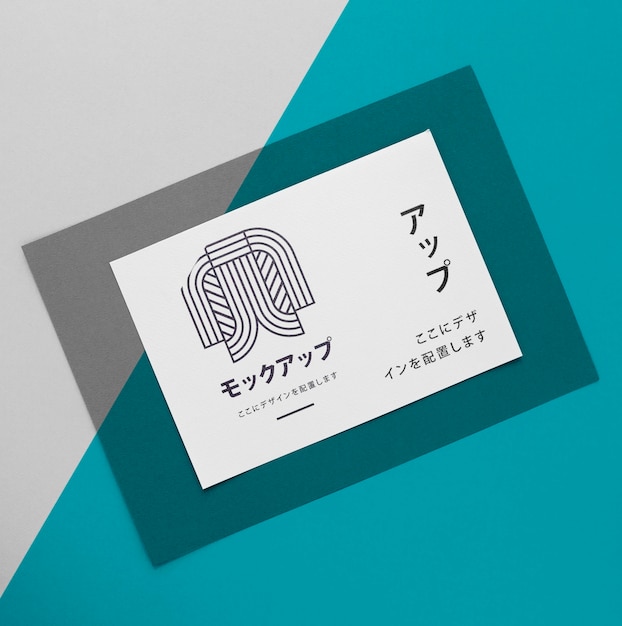 Flat lay various japanese mock-up document