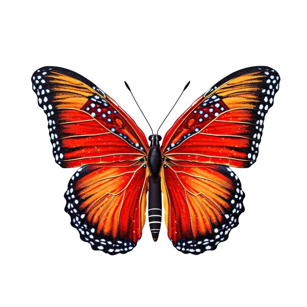 Flat lay view of the butterfly on the transparent background created with generative ai