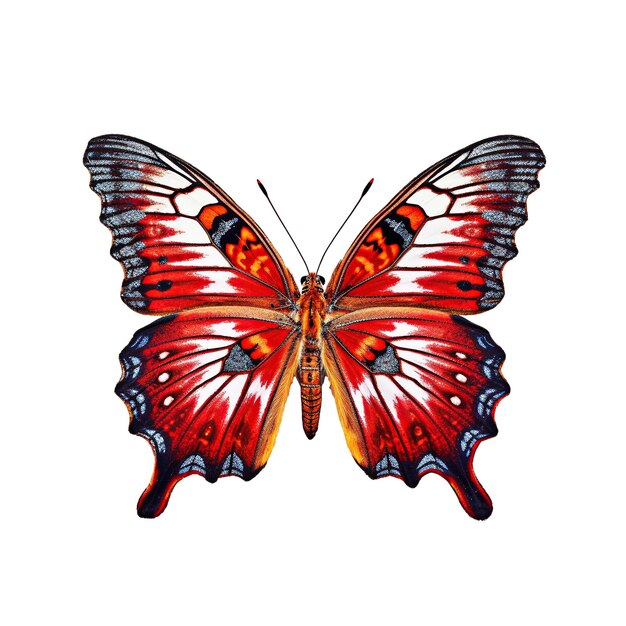 PSD ジェネレーティブaiで作成された透明な背景上の蝶のフラットレイビュー