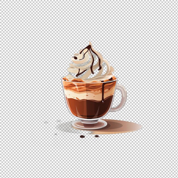 PSD Плоский логотип affogato изолированный фон изолирован