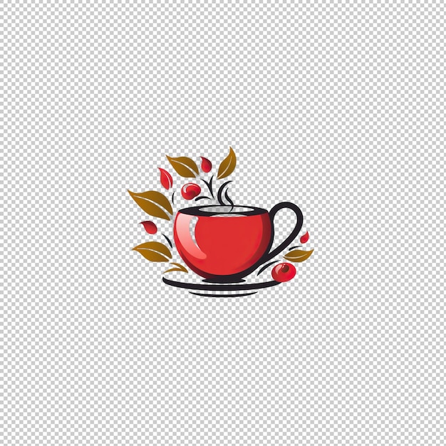 PSD flat logo apple tea isolated background isolat