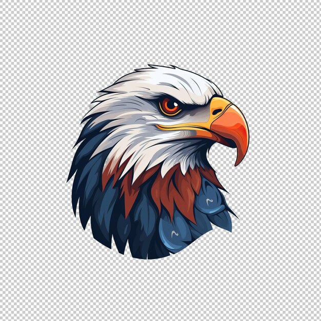 Flat logo Bald Eagle isolated background isola