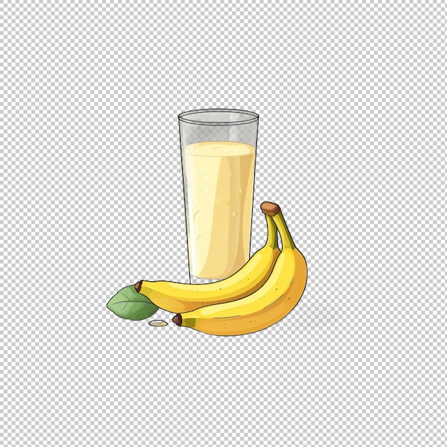 PSD flat logo banana milk isolated background isol