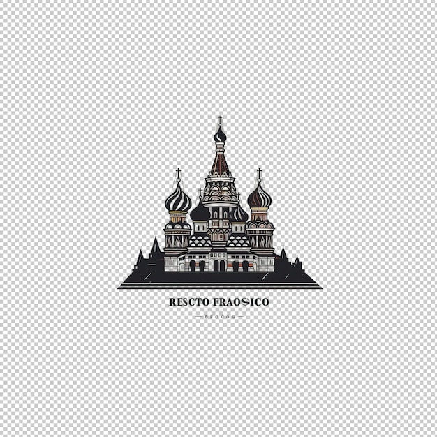 PSD flat logo black russian isolated background is